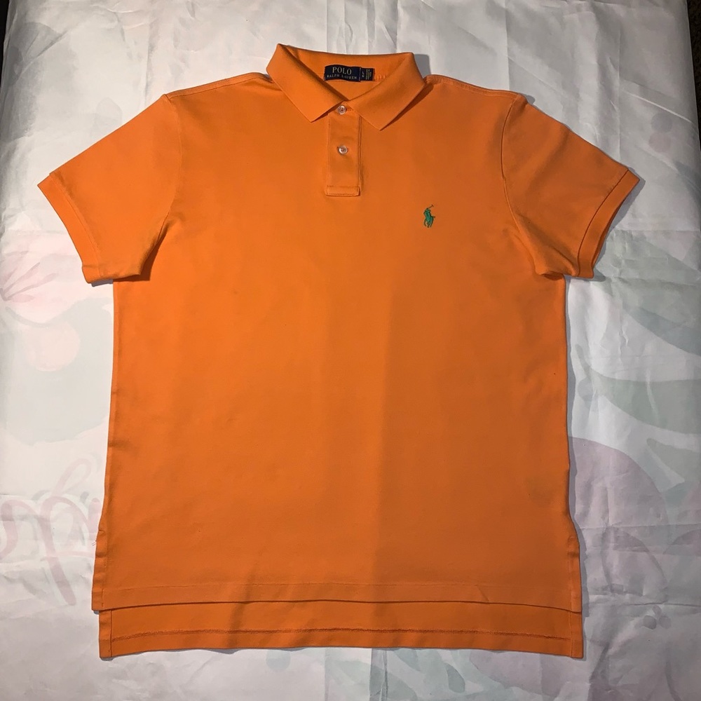 Men’s Polo Ralph Lauren Orange Polo Shirt Sz. LARGE